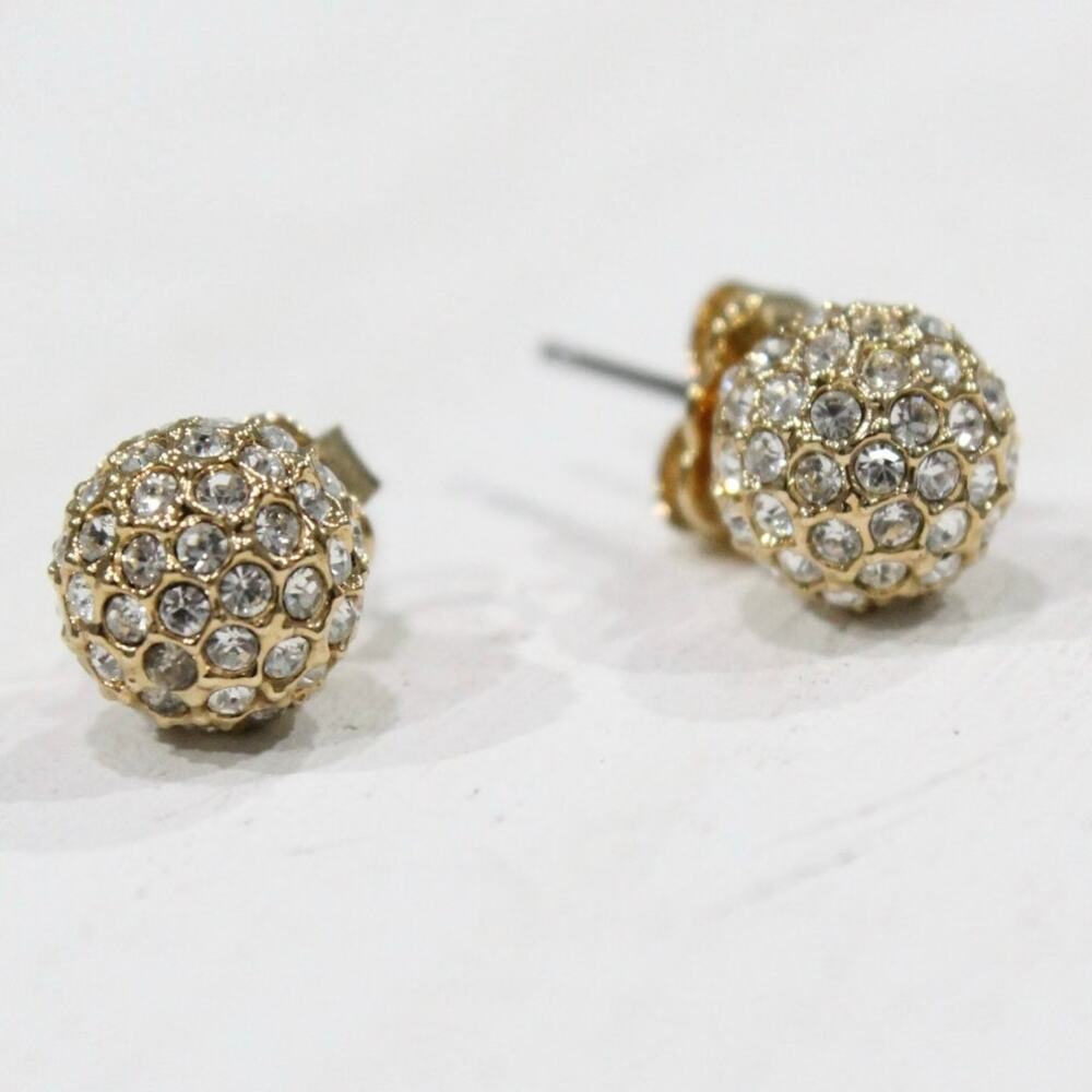 Nadri Small Crystal Ball Gold-Toned Post/Stud Earrings